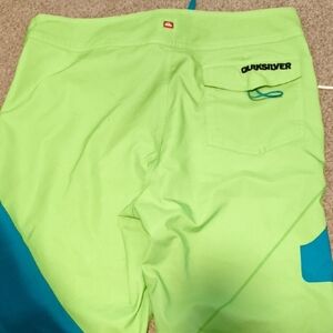 Quiksilver Lime and Teal Swim Shorts